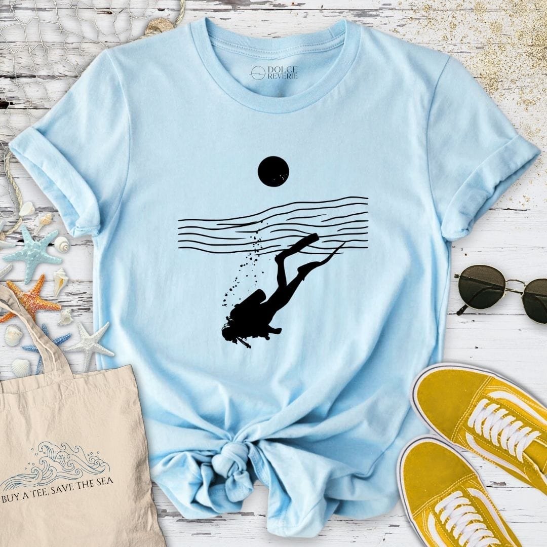 Diving Line Art T-Shirt