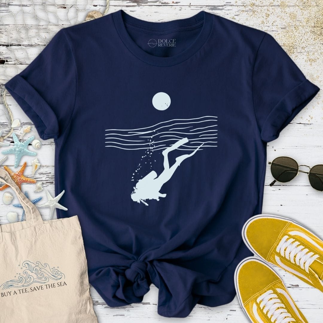 Diving Line Art T-Shirt