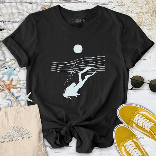 Diving Line Art T-Shirt