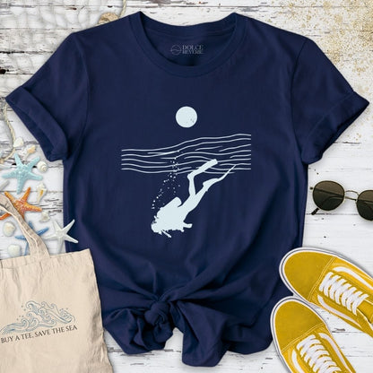 Diving Line Art T-Shirt