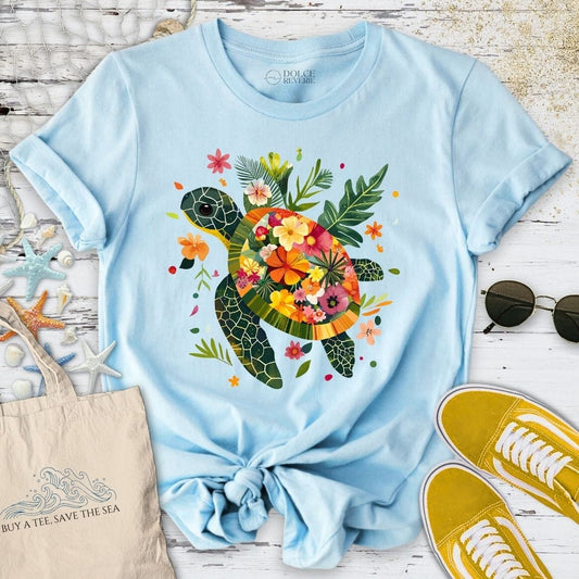 Floral Turtle T-Shirt