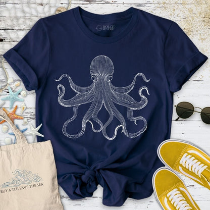 Octopus Line Art T-Shirt