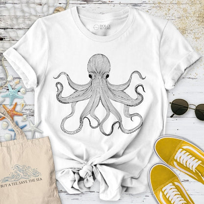 Octopus Line Art T-Shirt
