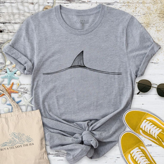 Shark Fin Line Art T-Shirt