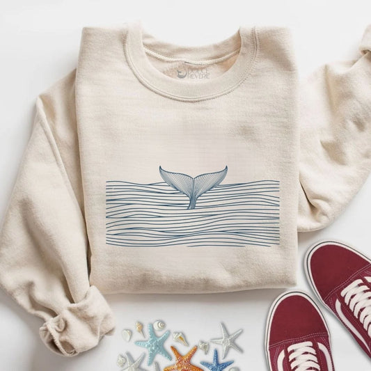 Whale Tail & Sea Of Lines Sweatshirt